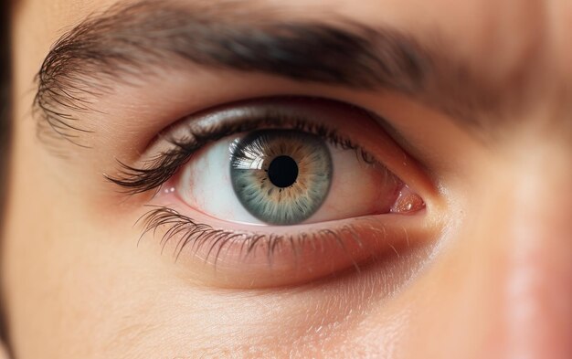 Un œil avec un sourcil isolé sur un fond blanc