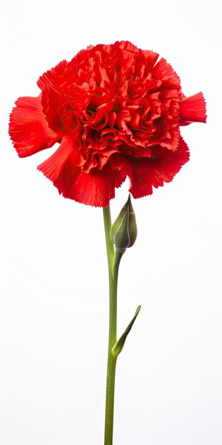 Photo oeillet rouge isolé sur fond blanc