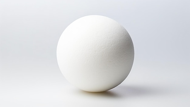 Photo un œuf blanc assis sur une surface blanche