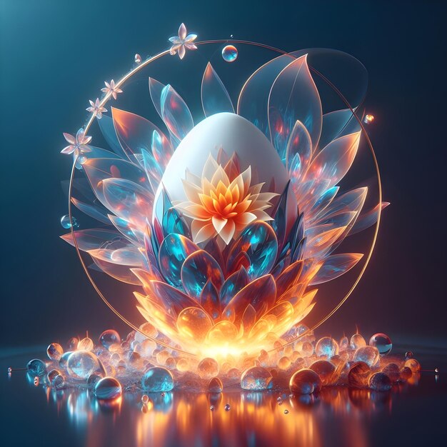 œuf de cristal et fleur de pica sur la flamme