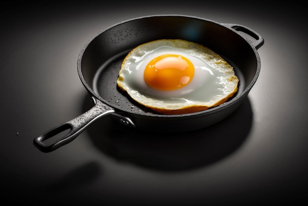 Oeuf frit grésillant sur une table