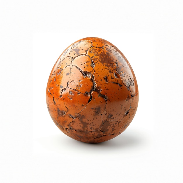 Un œuf orange cassé sur un fond blanc IA générative