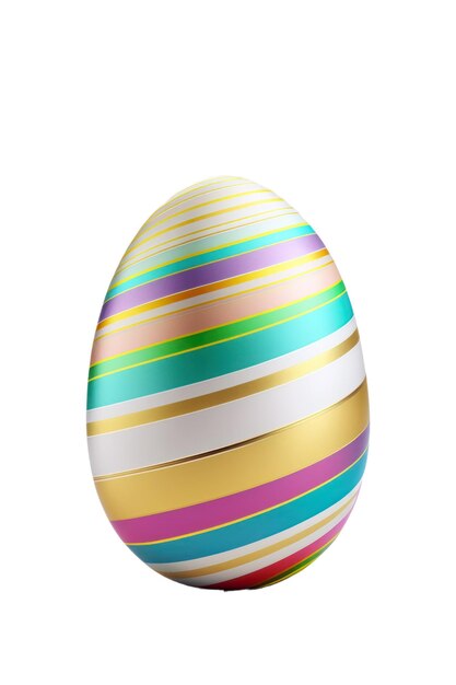 Photo un œuf de pâques coloré avec un fond blanc.
