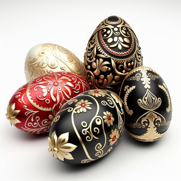 Oeuf de Pâques Pysanka sur fond blanc