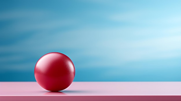 un œuf rouge assis sur une table rose