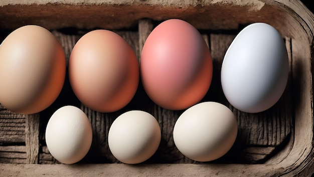 Oeufs blancs dans une boîte dont l'un est blanc