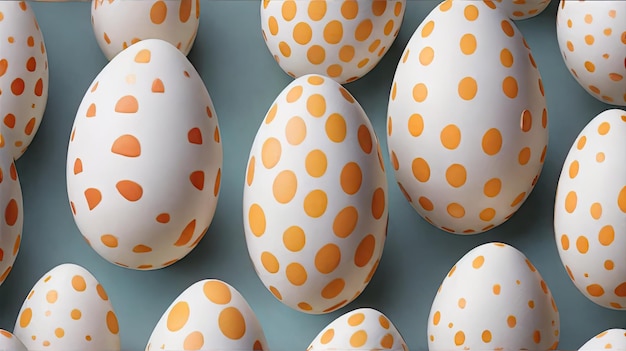 Des œufs blancs de poulet Fête de Pâques