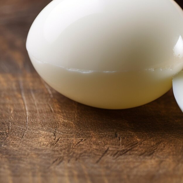 Photo les œufs blancs rangés, le jaune cassé