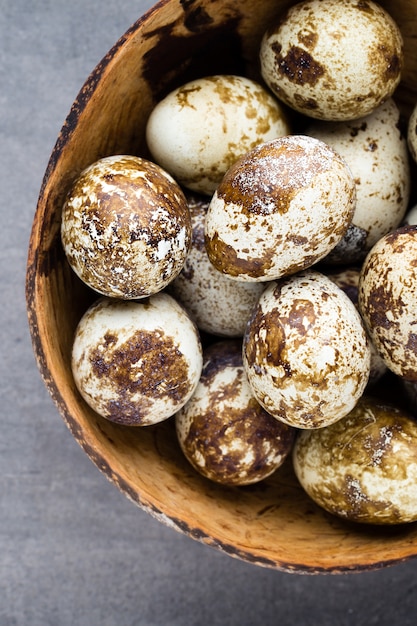 Oeufs de caille dans le nid, symbole du printemps.