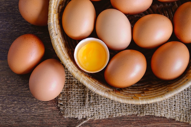 Oeufs dans le panier