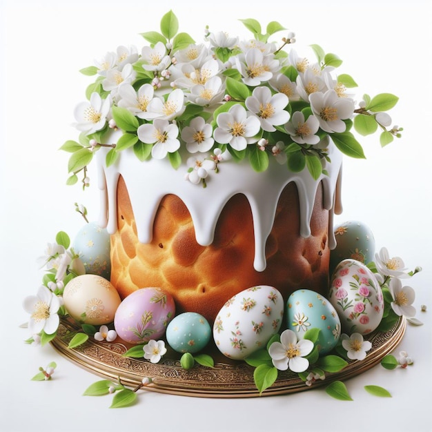 Des œufs décorés de Kulich de Pâques Carte postale pour les vacances
