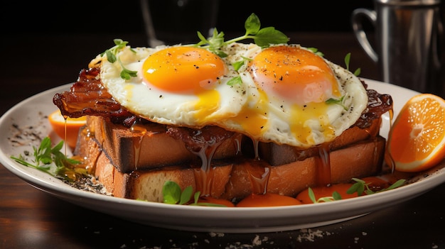 Des œufs délicieux avec des toasts.