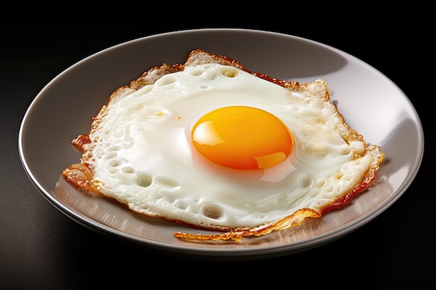 Oeufs frits sur une surface de table