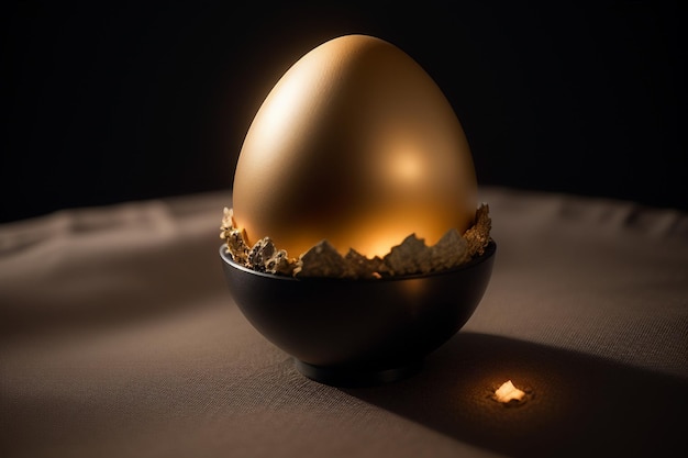 Des œufs à l'intérieur d'une boule de verre sur le bureau sous la lumière naturelle gros plan fond de papier peint créatif