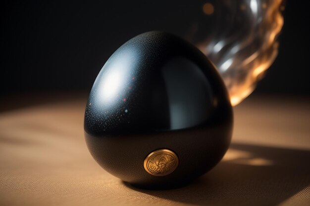 Des œufs à l'intérieur d'une boule de verre sur le bureau sous la lumière naturelle gros plan fond de papier peint créatif