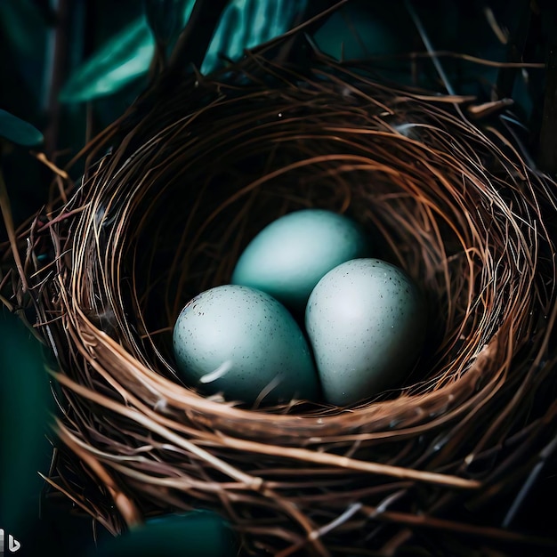 Photo oeufs de nid d'oiseaux générer ai