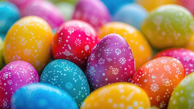 Photo des œufs de pâques colorés en arrière-plan