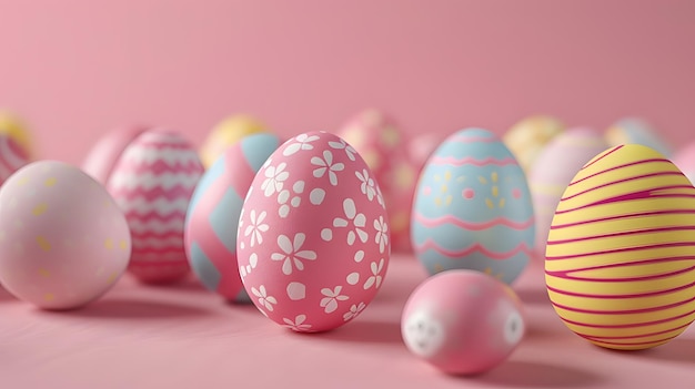 Des œufs de Pâques colorés dans un jardin de printemps vibrant Célébrez la joie de Pâque avec cette image joyeuse