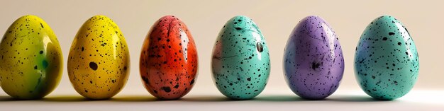 Photo des œufs de pâques colorés sur fond blanc