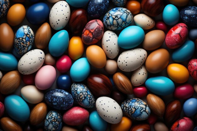 Des œufs de Pâques colorés ont été générés en arrière-plan.