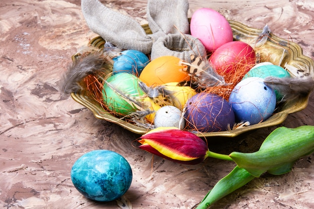 Oeufs de Pâques colorés