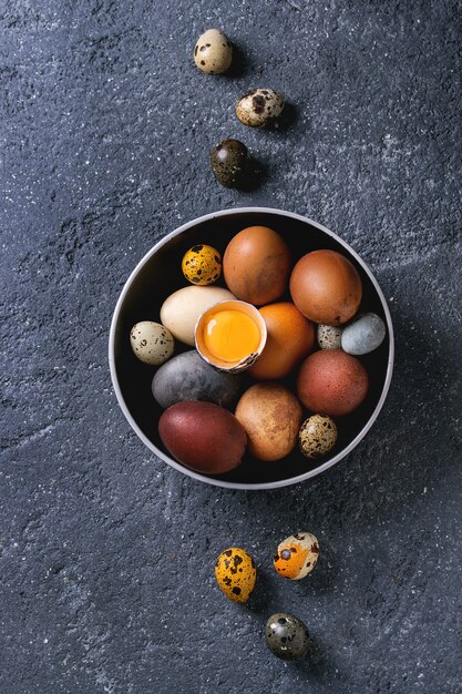 Oeufs de Pâques de couleur brune