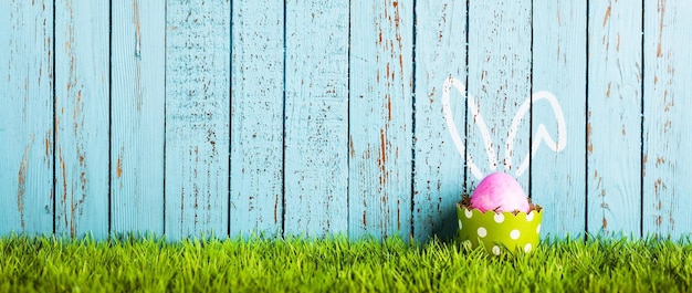 Oeufs de Pâques dans l'herbe fond d'écran