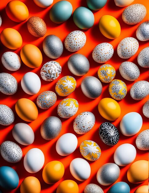 oeufs de pâques dans un nid sur fond blanc