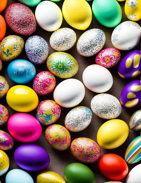 Photo oeufs de pâques dans un nid sur fond blanc