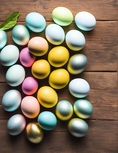 oeufs de pâques dans un nid sur fond blanc