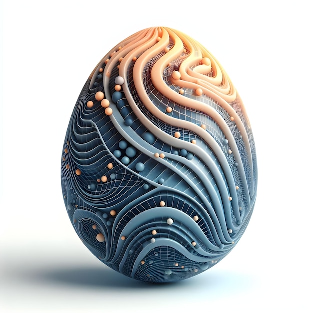 Des œufs de Pâques illustration 3D motif coloré peint à la main