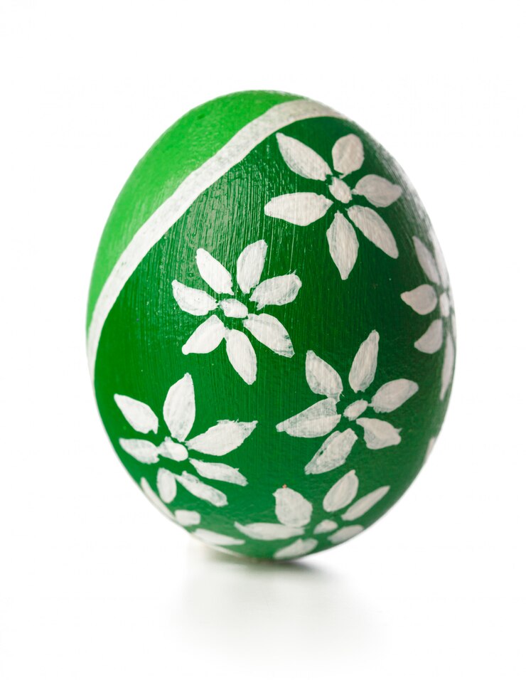Oeufs de Pâques isolés sur blanc