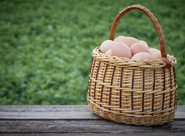 Oeufs de poule frais.