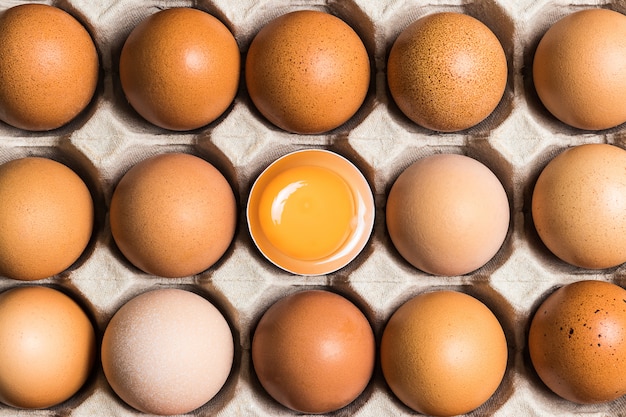 Photo Œufs de poule et jaune d'œuf