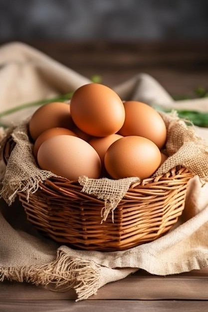 des œufs de poule sur la table des produits agricoles des œufs naturels