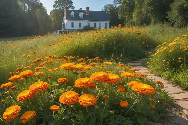 Photo une œuvre d'art capricieuse en marguerite en pot de prairie