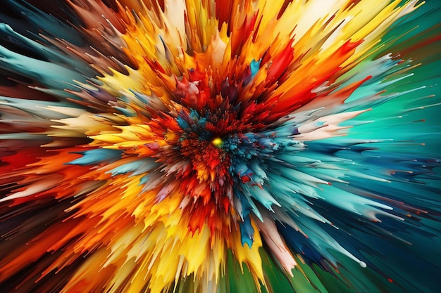 une œuvre d'art colorée composée de crayons est présentée.