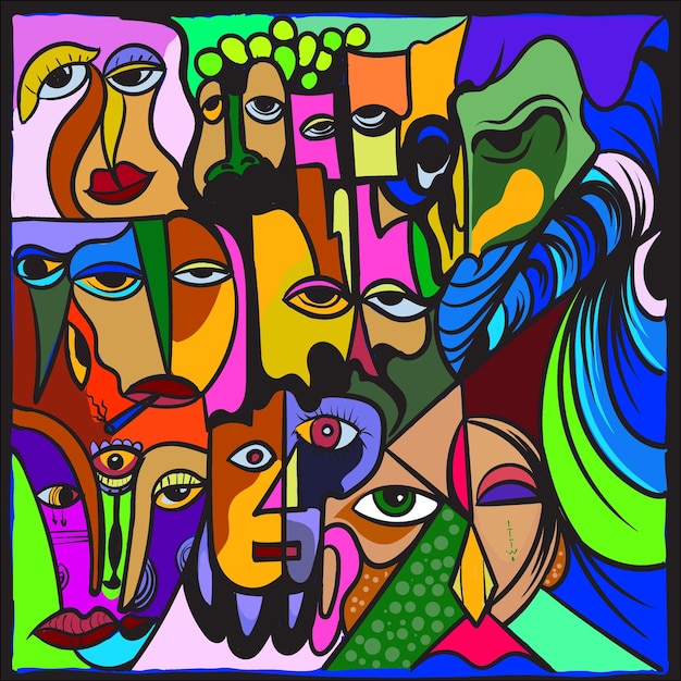 une œuvre d'art colorée avec le mot amour dessus