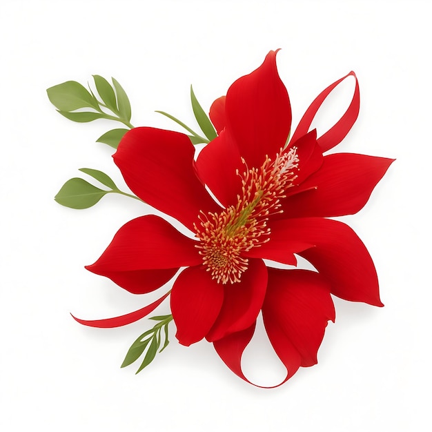 Une œuvre d'art numérique inspirante de fleurs rouges