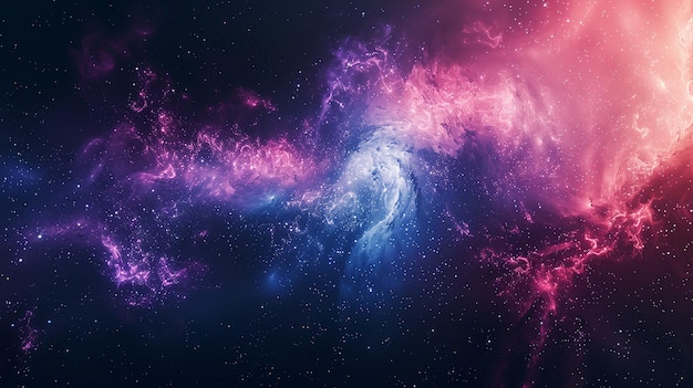 Une œuvre d'art numérique vibrante représentant une explosion cosmique avec des nuages de poussière colorés