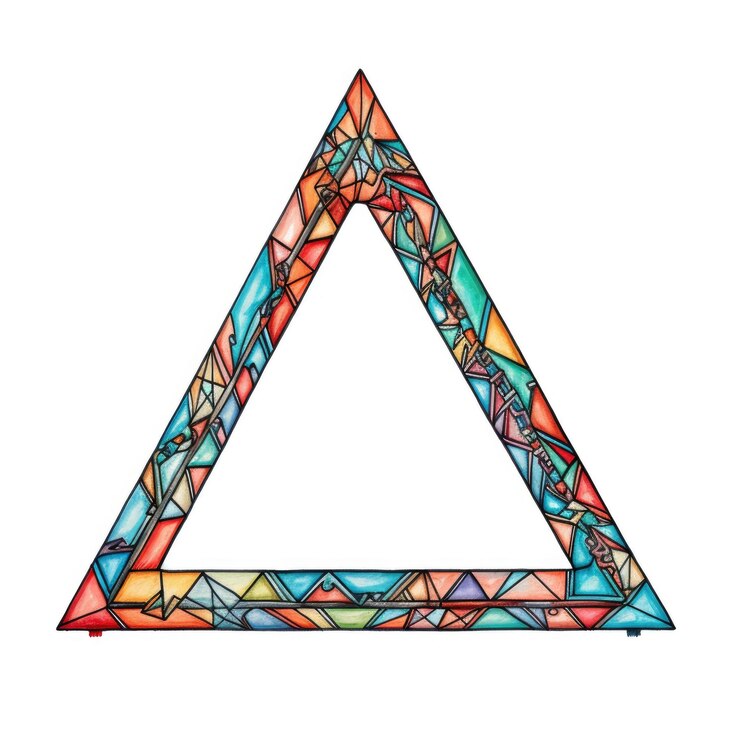 Photo œuvres d'art modernes simples et symétriques de couleurs vives en forme géométrique aig35