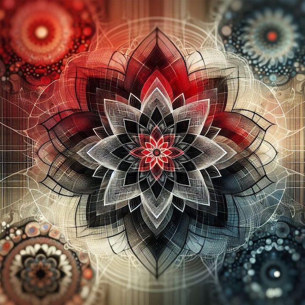 Des œuvres d'art numériques de fleurs fractales symétriques pour la conception graphique créative