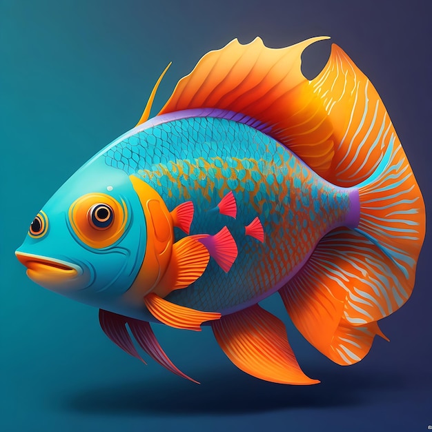 Des œuvres d'art de poissons aux couleurs vives Des dessins uniques dans des teintes vives parfaits pour être vibrants et accrocheurs