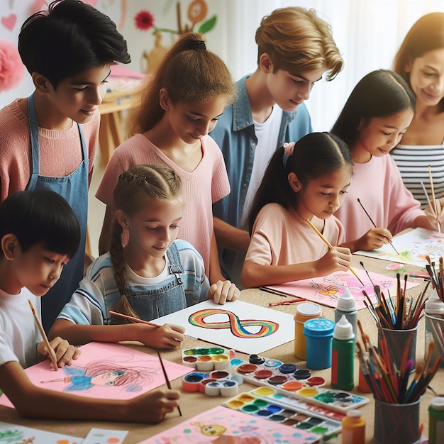 Photo des œuvres d'art pour enfants soutiennent la sensibilisation au cancer