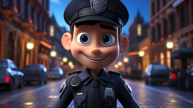 officier de police de dessin animé