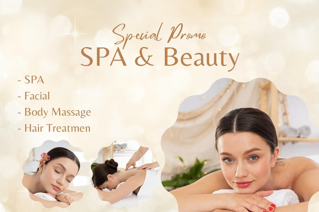 Offre spéciale pour les clients du salon de beauté avec une jeune fille