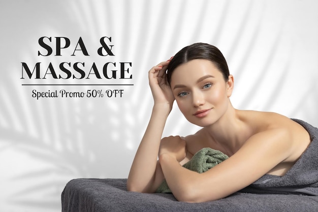 Offre spéciale pour les clients du salon de beauté avec une jeune fille