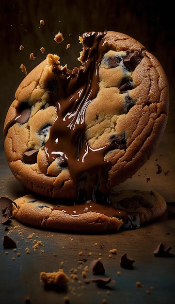 Offrez-vous la douceur des biscuits au chocolat fraîchement cuits AI Generative