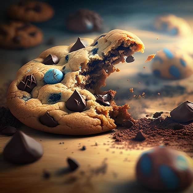 Offrez-vous la douceur des biscuits au chocolat fraîchement cuits AI Generative