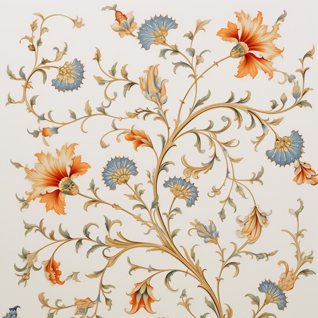 offwhite années 70 fleurs vintage sans couture fond de style papier peint